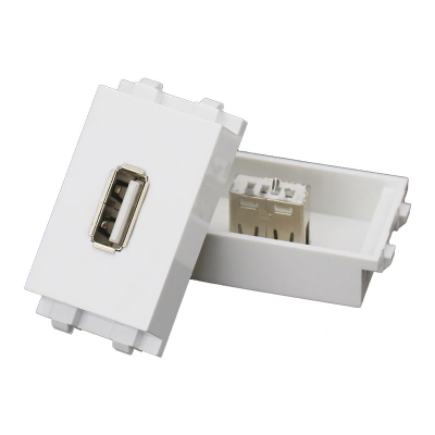 128型USB模块弱电模块USB充电数据地插面板配件模块插座 焊接型 占1个模块位