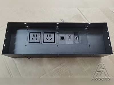 奥盛定制加长款毛刷桌插底盒长350mm——客定展示