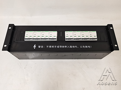 奥盛定制3U标准19英寸机架式施耐德2P交流空开配电单元双路输入6回路